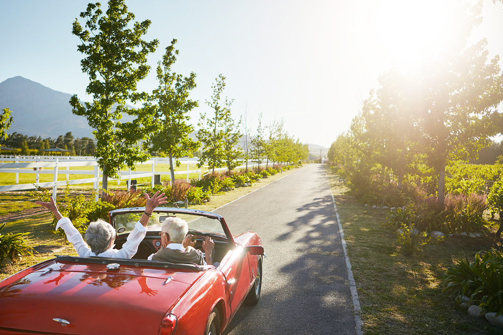Shot of a senior couple going on a road trip